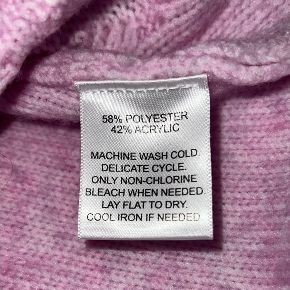 Jessica Simpson Women’s Pink Cable Knit Turtleneck Sweater SZ Small - Picture 6 of 7